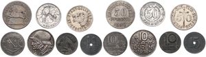 Germany, Mixed Reigns, Good lot with 7 different older emergency circulation type coins in nice grades including better items...