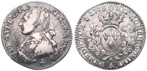 France, Kingdom, Louis XVI, 24 Sols (1/5 Ecu) Silver 1778A, Uniformed bust left, KM 569.1 (Paris), A.VF