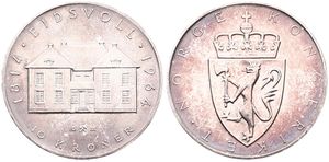 Norway, Kingdom, Haakon VII, 10 Kroner Silver ND (1964), Constitution sesquicentennial, KM 413, UNC
