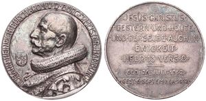 German States, Hamburg, Medal in Silver Plated Bronze 1912, Death of Johann Heinrich Burchard, Bust left within circle, Legend in 7 lines, XF