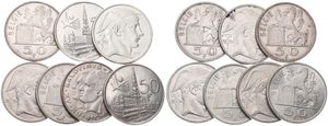 Belgium, Kingdom, Baudouin I, Good lot with 14 silver 50 Francs coins, mixed dates in various grades... 