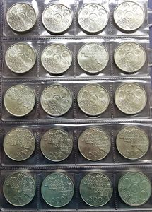 Belgium, Kingdom, Baudouin I, Good lot with 20 silver plated 500 Francs coins 1980 in high grades... 