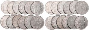 Belgium, Kingdom, Prince Charles, Good lot with 12 silver 20 Francs coins, mixed dates in various grades... 