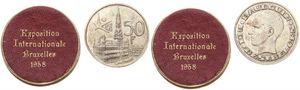 Belgium, Kingdom, Baudouin I, 50 Francs Silver 1958FR, World Exhibition in Brussels, Morin 542, UNC in original red box