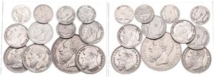 Belgium, Kingdom, Leopold II, Good lot with 23 older silver circulation type coins in various grades including better items, all different dates ...