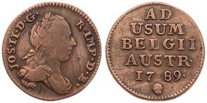 Austrian Netherlands, Joseph II, 1 Liard Copper 1789(b), Laureate bust right, KM 30 Brussels, A.VF (slightly cleaned)