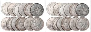 Belgium, Kingdom, Baudouin I, Good lot with 12 silver 50 Francs coins 1958 in nice grades... 