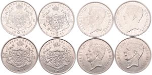 Belgium, Kingdom, Albert I, Good lot with 4 different 20 Francs nickel coins in various grades including better items or grades...