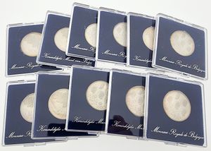 Belgium, Kingdom, Baudouin I, Good lot with 11 silver 500 Francs coins 1980 in PROOF and in original packaging
