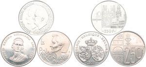 Belgium, Kingdom, Albert II, Good lot with 3 different silver coins in high grades including better items..