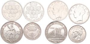 Belgium, Kingdom, Leopold III, Good lot with 4 different 20 & 50 Francs silver coins in various grades,  including better items...
