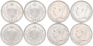 Belgium, Kingdom, Albert I, Good lot with 4 different 20 Francs silver coins in various grades including better items or grades...