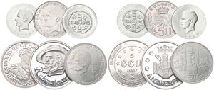 Belgium, Kingdom, Baudouin I, Good lot with 6 different silver coins in high grades including better items...