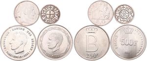 Belgium, Kingdom, Baudouin I, Good lot with 4 different silver coins in nice grades including better items..