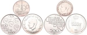 Belgium, Kingdom, Baudouin I, Good lot with 3 different silver coins in nice grades including better items..