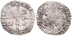 Burgundy, Charles the Bold, 1 Groot Silver ND (1467-1474), Arms within circle / Large Cross with mintmaster sign at center, VH 34.BG - Bruges, Fine