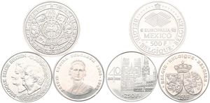 Belgium, Kingdom, Albert II, Good lot with 3 different silver coins in high grades including better items..