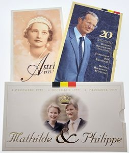 Belgium, Kingdom, Albert II, Lot with 3 x 250 Francs commemorative silver coins in original packaging, all PROOF