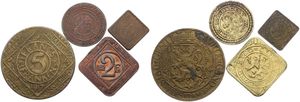 Belgium, Kingdom, Gent, Good lot with 4 different emergency coins from the city of Gent 1915-1917 in nice grades !