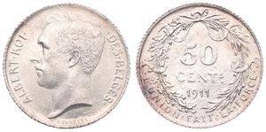 Belgium, Kingdom, Albert I, 50 Centimes Silver 1911FR, Head left, Morin 300, A.UNC