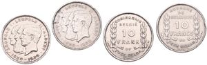 Belgium, Kingdom, Albert I, Good lot with 2 different 10 Francs nickel coins in various grades including better items...