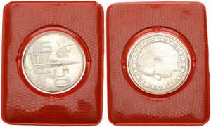 Belgium, Kingdom, Baudouin I, 50 Francs Silver 1958FL, World Exhibition in Brussels, Morin 543, UNC in original red folder