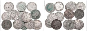 Belgium, Kingdom, Leopold II, Good lot with 28 silver 1 Franc coins, mixed dates in various grades... 
