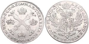 Austrian Netherlands, Maria Theresia, 1 Kronenthaler Silver 1778(b), Floriated cross with crowns at angles / Crowned imperial double headed eagle, KM 21 Brussels, VF