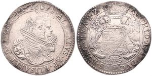 Spanish Netherlands, Albrecht & Isabella, 1 Ducaton Silver 1618, Conjoined busts right within circle / Crowned arms with lion supporters, VH 617.AN - Antwerp, SCARCE, A.VF