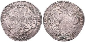 Cambrai, Archbishoperic, Maximilien de Berghes, 1 Daalder Silver 1568, Helmeted arms within circle / Crowned double headed eagle within circle, Dav. 8214, SCARCE, VF
