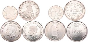 Belgium, Kingdom, Baudouin I, Good lot with 4 different silver coins in nice grades including better items..