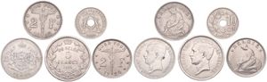 Belgium, Kingdom, Albert I, Good lot with 5 older Belgian coins in various grades. All different SCARCER DATES...