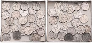 Belgium, Kingdom, Baudouin I, Complete set with 24 different copper-nickel 25 Centimes coins in nice grades including better items..