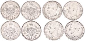 Belgium, Kingdom, Albert I, Good lot with 4 different 20 Francs silver coins in various grades including better items...