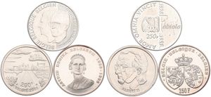 Belgium, Kingdom, Albert II, Good lot with 3 different 200 & 250 Francs silver coins in higher grades including better items...
