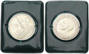 Belgium, Kingdom, Baudouin I, 50 Francs Silver 1958FL, World Exhibition in Brussels, Morin 543, UNC in original green folder