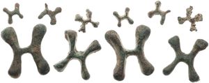 Katanga, Province, Primitive Money, Nice lot with 5 original Bronze Katangese Crosses in various sizes and in nice grades..