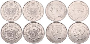Belgium, Kingdom, Albert I, Good lot with 4 different 20 Francs nickel coins in various grades including better items...