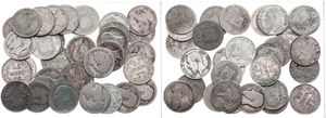 Belgium, Kingdom, Leopold II, Good lot with 35 silver 50 Centimes coins, mixed dates in various grades... 