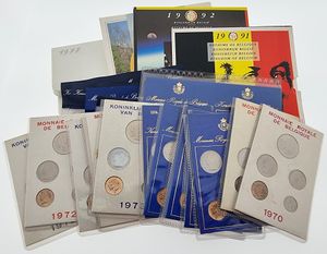 Belgium, Kingdom, Baudouin I, Good lot with 16 Official annual coin sets in UNC and in original packaging