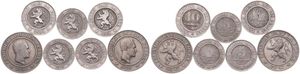 Belgium, Kingdom, Leopold I, Good lot with 7 different 5, 10 & 20 Centimes copper-nickel coins in various grades including better items or grades...