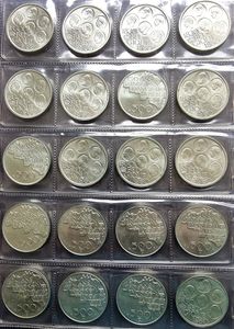 Belgium, Kingdom, Baudouin I, Good lot with 20 silver plated 500 Francs coins 1980 in high grades... 