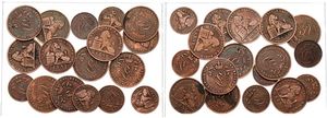 Belgium, Kingdom, Leopold II, Good lot with 17 older Copper 1 & 2 Centimes coins in various grades. Mostly different dates including some better items...