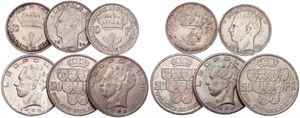 Belgium, Kingdom, Leopold III, Good lot with 11 older silver circulation type coins in various grades including better items ...