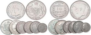 Belgium, Kingdom, Albert I, Good lot with 8 older silver & nickel circulation type coins in various grades including better items ...