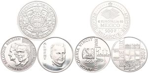 Belgium, Kingdom, Albert II, Good lot with 3 different silver coins in high grades including better items..