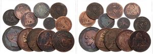 Belgium, Kingdom, Leopold I, Good lot with 12 older circulation type coins in various grades including better items, all different dates ...