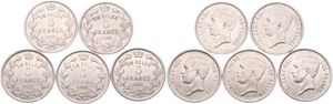 Belgium, Kingdom, Albert I, Good lot with 5 different 5 Francs nickel coins in nice grades including scarcer dates..