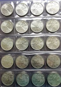 Belgium, Kingdom, Baudouin I, Good lot with 20 silver plated 500 Francs coins 1980 in high grades... 