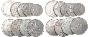 Belgium, Kingdom, Baudouin I, Good lot with 9 older silver circulation type coins in various grades including better items ...
